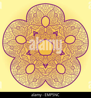Vektor-Mandala bunten orientalischen Runde Spitze Design indische afrikanische Stammeskunst Stockfoto