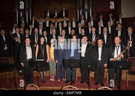 London, UK, 22. April 2015: The Turkish Air Force Band Vorformen der Central Hall Westminster in London. Foto: Credit: siehe Li/Alamy Live News Stockfoto