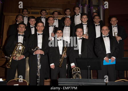 London, UK, 22. April 2015: The Turkish Air Force Band Vorformen der Central Hall Westminster in London. Foto: Credit: siehe Li/Alamy Live News Stockfoto