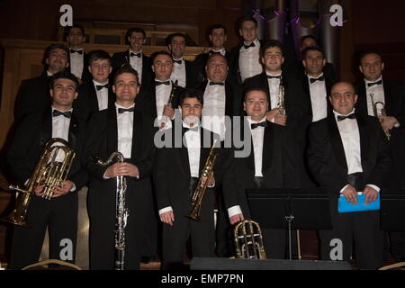 London, UK, 22. April 2015: The Turkish Air Force Band Vorformen der Central Hall Westminster in London. Foto: Credit: siehe Li/Alamy Live News Stockfoto