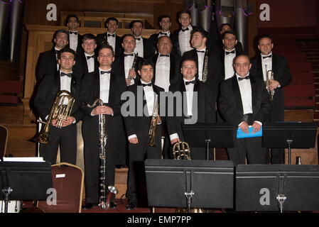 London, UK, 22. April 2015: The Turkish Air Force Band Vorformen der Central Hall Westminster in London. Foto: Credit: siehe Li/Alamy Live News Stockfoto