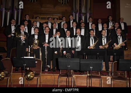 London, UK, 22. April 2015: The Turkish Air Force Band Vorformen der Central Hall Westminster in London. Foto: Credit: siehe Li/Alamy Live News Stockfoto