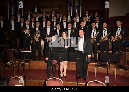 London, UK, 22. April 2015: The Turkish Air Force Band Vorformen der Central Hall Westminster in London. Foto: Credit: siehe Li/Alamy Live News Stockfoto