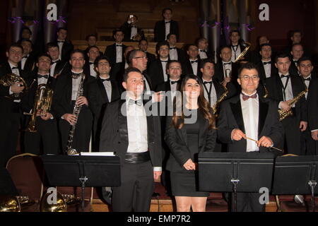 London, UK, 22. April 2015: The Turkish Air Force Band Vorformen der Central Hall Westminster in London. Foto: Credit: siehe Li/Alamy Live News Stockfoto