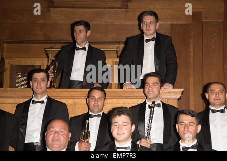 London, UK, 22. April 2015: The Turkish Air Force Band Vorformen der Central Hall Westminster in London. Foto: Credit: siehe Li/Alamy Live News Stockfoto