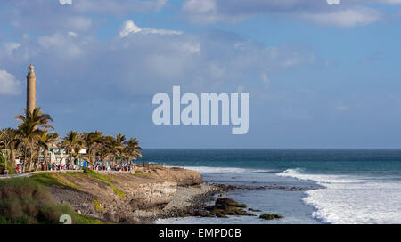 Maspalomas Leuchtturm Faro de Maspalomas, Gran Canaria, Kanarische Inseln, Spanien Stockfoto