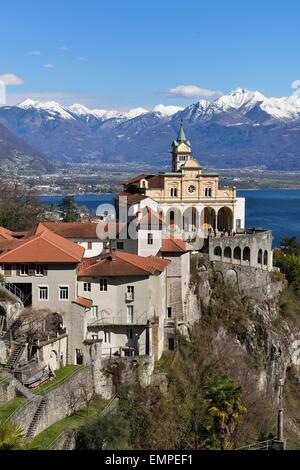 Wallfahrt Kirche Madonna del Sasso, Orselina, Locarno, Kanton Tessin, Schweiz Stockfoto