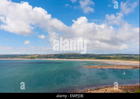 Blick auf Mount Bucht in Richtung Penzance von der Spitze des St. Michaels Mount Stockfoto