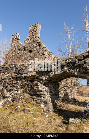 Historische Ruine Bernera Kaserne in Glenelg in Schottland. Stockfoto