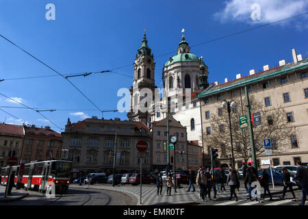 Prager Kleinstadtplatz, Malostranske Namesti, Prag Tschechien Stockfoto