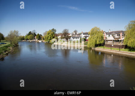 VEW des Flusses im Bidford on Avon, Warwickshire, England Stockfoto