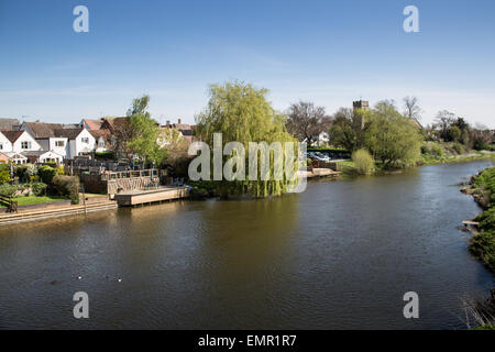 VEW des Flusses im Bidford on Avon, Warwickshire, England Stockfoto