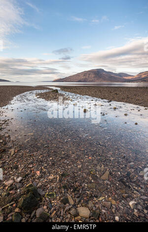 Bernera Strand von Glenelg Blick auf Skye in Schottland. Stockfoto