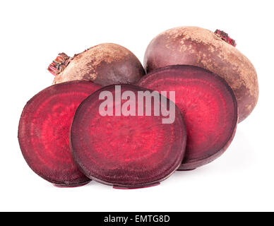 Rote Beete isoliert auf weißem Hintergrund Stockfoto