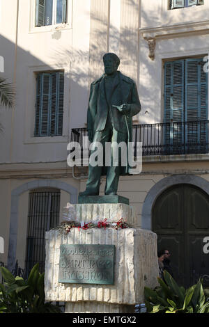 Santiago Rusinol (1861-1931). Spanischer Maler. Moderne. Statue von Santiago Rusinol von Pere Jou. Sitges. Spanien. Stockfoto