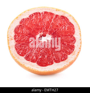 Scheibe von Grapefruit isoliert auf weißem Hintergrund Stockfoto