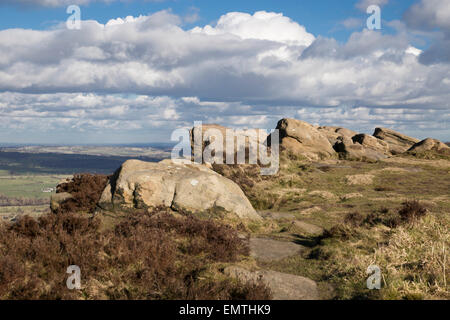 Blick von der Spitze der Otley Chevin Stockfoto