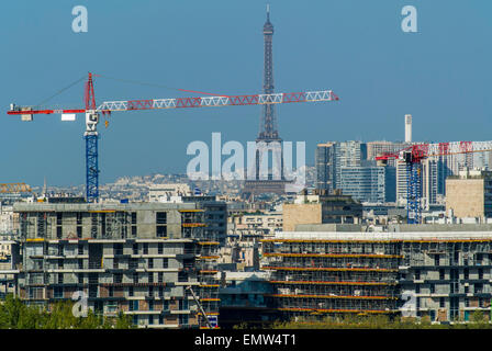 Meudon, Frankreich, Pariser Vororte, Skyline, Stadtbild, Eiffelturm, wohnviertel in einem Vorort von frankreich Stockfoto
