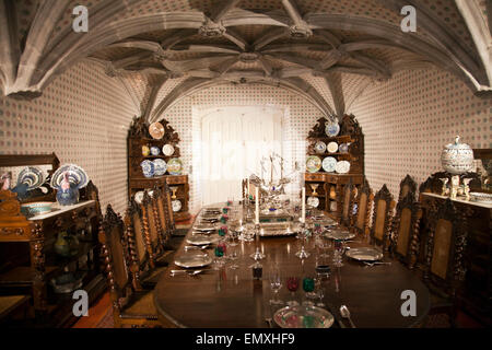 Palácio da Pena Esszimmer - Sintra, Portugal Stockfoto