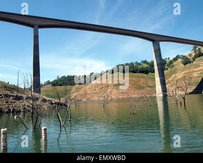 Neue Melones Reservoir, während der Entwurf, Kalifornien, USA Stockfoto