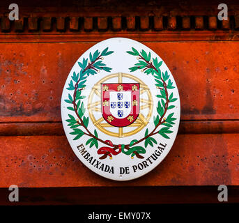 Portugal Botschaft Dichtung Symbol Embassy Row Massachusetts Avenue Washington DC Stockfoto