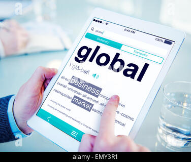 Digitales Wörterbuch globalen Markt Geschäftskonzept Stockfoto