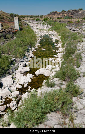 Snake River unterhalb des Milner Dam am Snake River in Süden-zentralem Idaho, die fast alle des Flusses zur Bewässerung lenkt Stockfoto