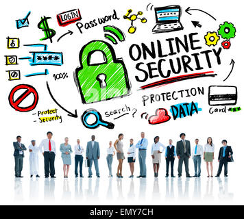 Online-Sicherheit Schutz Internet Business Leute Sicherheitskonzept Stockfoto