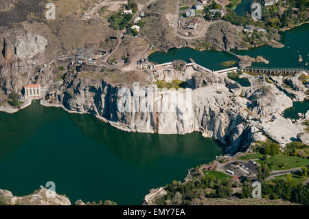 Ausgetrockneter Shoshone fällt am Snake River unterhalb des Milner Dam in Yunan Idaho; Flug mit freundlicher Genehmigung Projekt Lighthawk Stockfoto