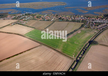 Brancater Staithe Dorf und Hafen Norfolk aus der Luft Stockfoto