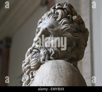 Römische Kaiserzeit. Zeiten des Kaisers Hadrian. 2. Jahrhundert. Skulptur eines Flusses Arno Gott (oder Tigris). Vatikanischen Museen. Stockfoto