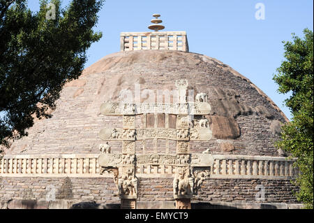 Sanchi Stupa befindet sich am Sanchi Stadt, Staat Madhya Pradesh in Indien Stockfoto