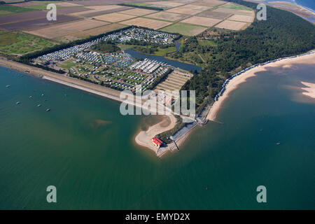 Lifeboat Station Strand Hütten Wohnwagenpark bei Wells Next-to-Sea Norfolk UK Stockfoto