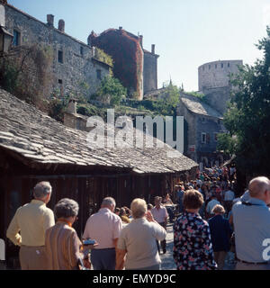 Eine Reise Nach Mostar, Herzegowina, Jugoslawien 1980er Jahre. Ein Ausflug nach Mostar, Herzegowina, Jugoslawien der 1980er Jahre. Stockfoto