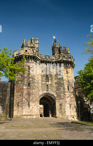 Großbritannien, England, Lancashire, Lancaster, Schlosspark, Lancaster Castle, John of Gaunt Tor Stockfoto