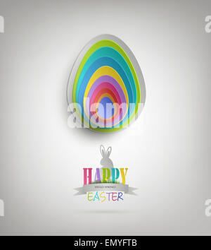 Ostern-Hintergrund mit gefärbten Eiern und Titel Inschrift Stockfoto