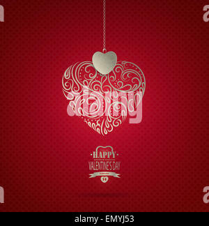 Valentinstag Hintergrund mit Herzen und Titel Inschrift Stockfoto