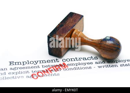 Beschäftigung Vertrag - bestätigen Stockfoto