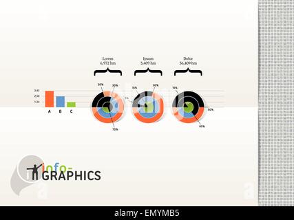 Satz von Elementen der Infografik. Visuelle statistische Informationen. Vektor EPS 10 Folien verwendet. Stock Vektor