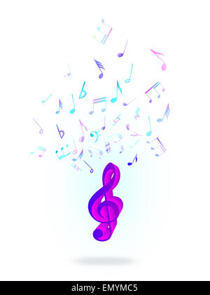 Violinschlüssel und Notizen Stockfoto