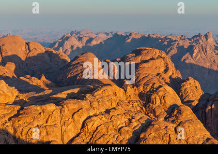 Blick vom Berg Sinai im Morgengrauen, Ägypten Stockfoto