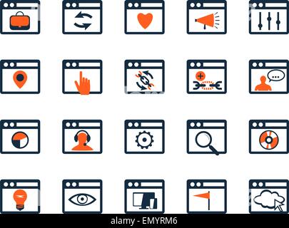 Icon-Set. Webentwicklung und SEO. Flaches design Stock Vektor