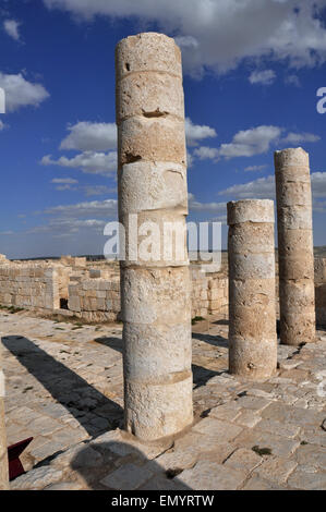 Ruinen eines Tempels im Avdat Nationalpark Negev-Wüste, Israel. Stockfoto