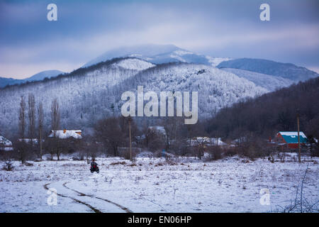 Winter in der Region Krasnodar Krai. Stockfoto