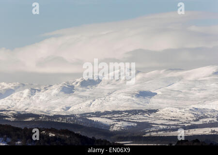 Blick über Erchless Forest Hills von Craig Phadrig in Inverness, Schottland. Stockfoto