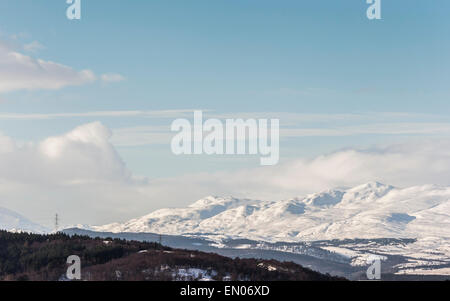 Blick über Erchless Forest Hills von Craig Phadrig in Inverness, Schottland. Stockfoto