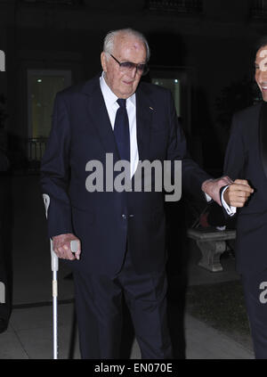 Französischen Modedesigner Hubert de Givenchy bei der Präsentation der Ausstellung "Hubert de Givenchy" - eine Ausstellung seiner Mode-Entwürfe auf dem Display im Thyssen-Bornemisza Museum Madrid mit: Hubert de Givenchy wo: Madrid, Spanien: 20. Oktober 2014 Stockfoto