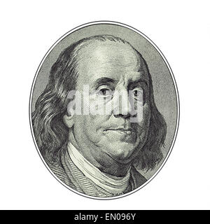 Gesicht von 100 Dollar bill, Clipping-Pfad enthalten Stockfoto