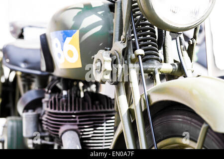 Eine Vintage 2. Weltkrieg Ära Motorrad in einem Motorrad-Rallye und Show in Südkalifornien. Stockfoto