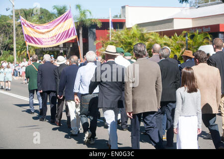 Sydney, Australien. 25. April 2015. Centenary ANZAC Tag gedenken Service und März Palm beach-Sydney am 25. April zu jener gedenken, die im ersten Weltkrieg bei Gallipoli Credit umgekommen sind: Martin Beere/Alamy Live News Stockfoto